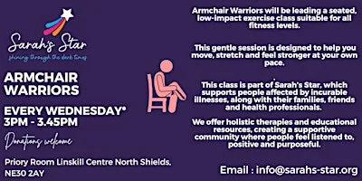 Armchair Warriors - Seated Exercise Sarah's Star Charity at Linskill Centre