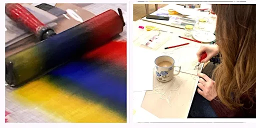 Creative Geli Plate & Lino printing Painting & Cards at Garstang Arts Centre,