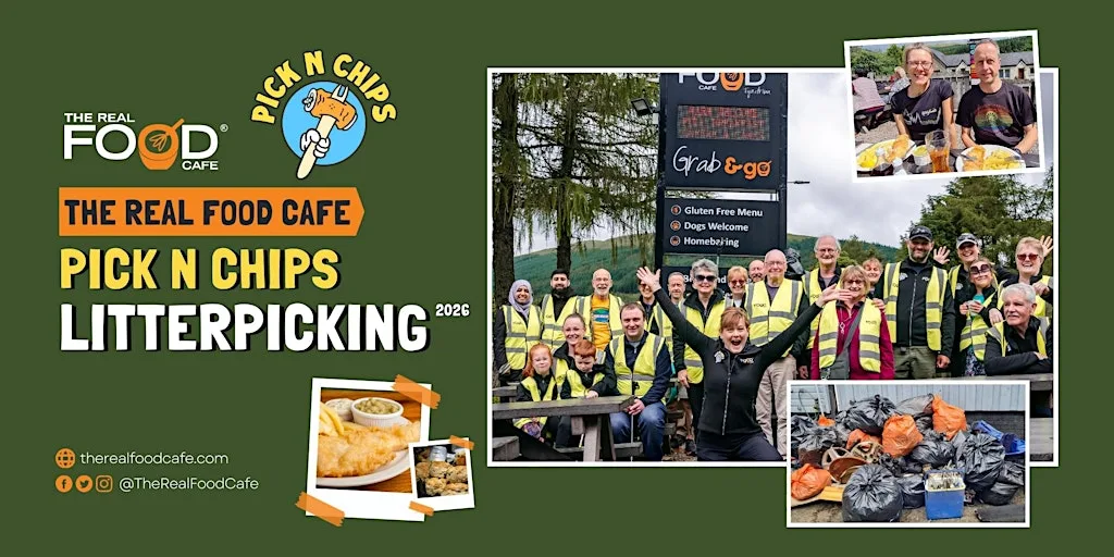 The Real Food Cafe Pick N Chips Litterpicking 2026 at The Real Food Cafe