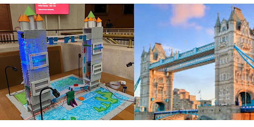 Robotics Workshop:Designing landmark of London as Tower Bridge & London eye at The British Library