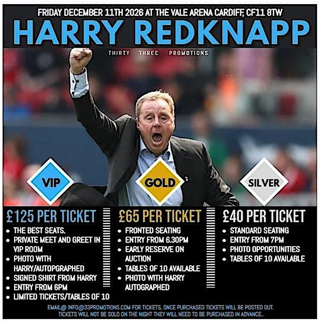 Harry Redknapp- an evening with..... at Vale Arena Ltd