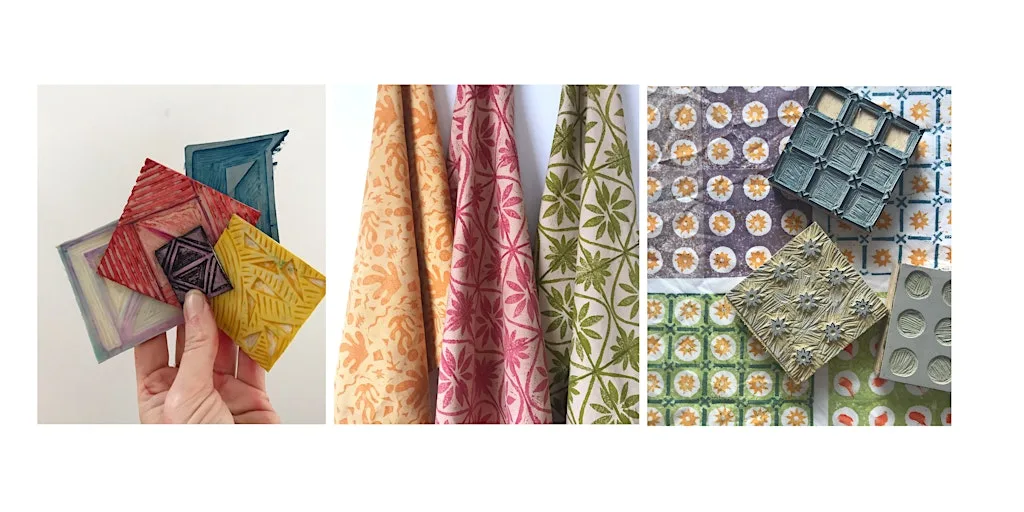 Block printing for beginners - apron at The Craft House