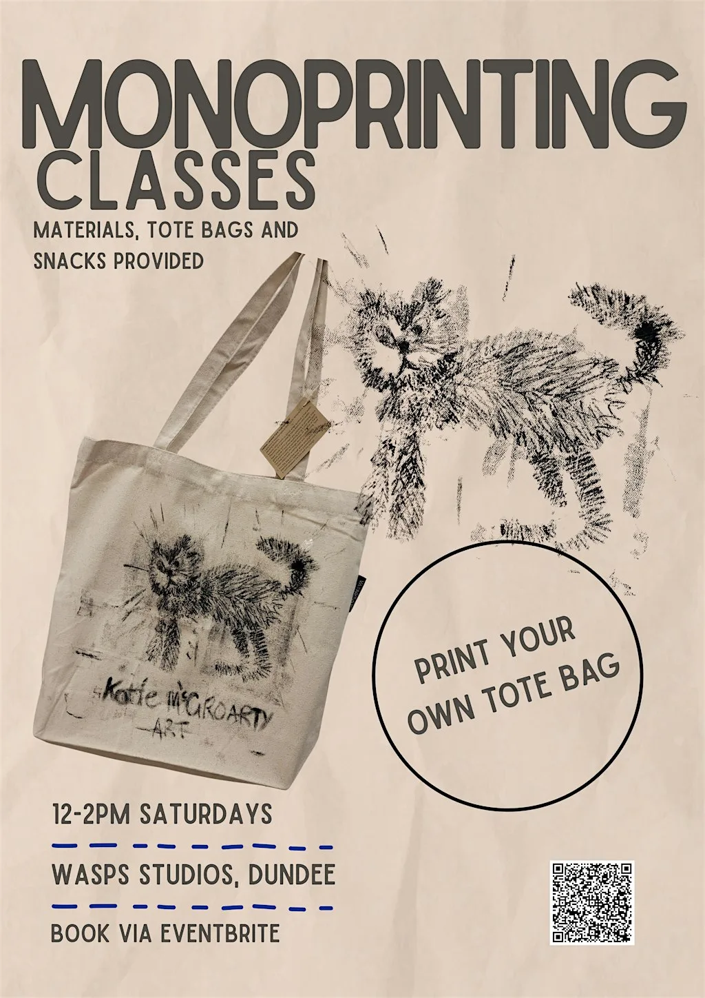 Monoprinting at WASPS Dundee 25th July at Wasps Studios
