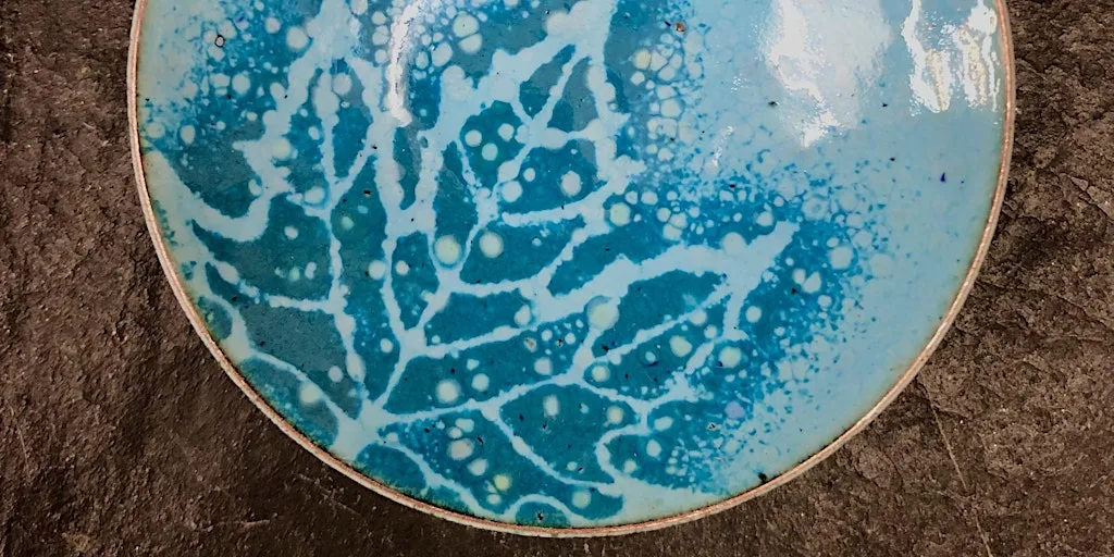 Enamelling on copper bowls - intermediate class at Rainbow Glass Studios at Rainbow Glass Studios