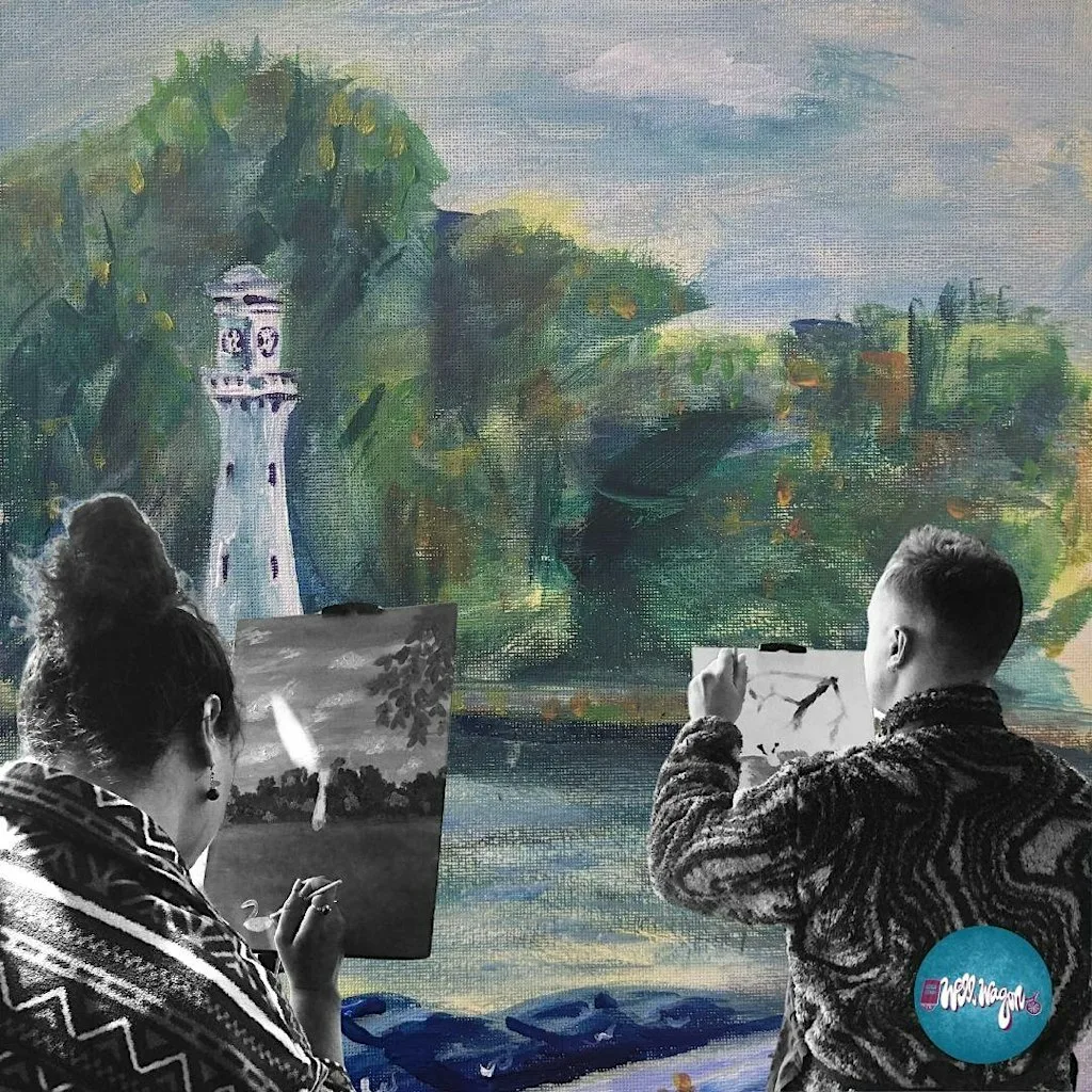 Plein Air painting in Roath Park at Roath Park Promenade