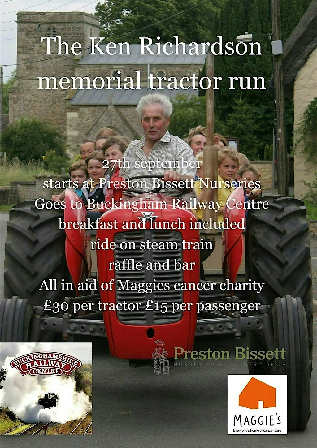 THE KEN RICHARDSON MEMORIAL TRACTOR RUN SUNDAY 27th SEPTEMBER at Preston Bissett Nurseries and Country Shop
