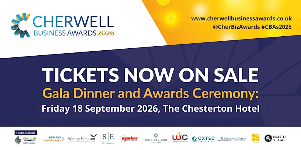 Cherwell Business Awards 2026 Gala Dinner and Award Ceremony at The Chesterton Hotel