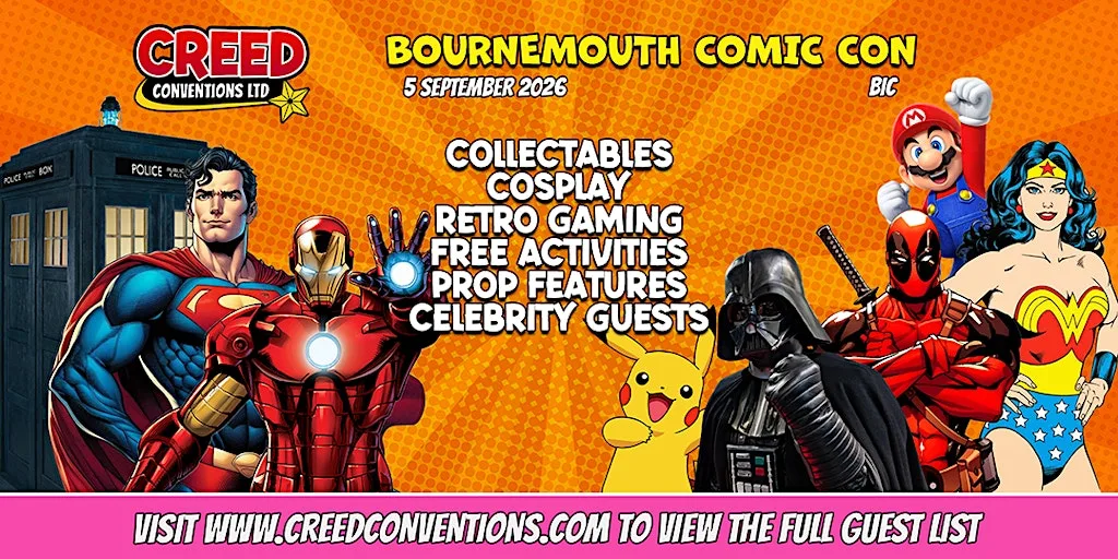 Bournemouth Creed Comic Con - September 2026 at Bournemouth International Centre