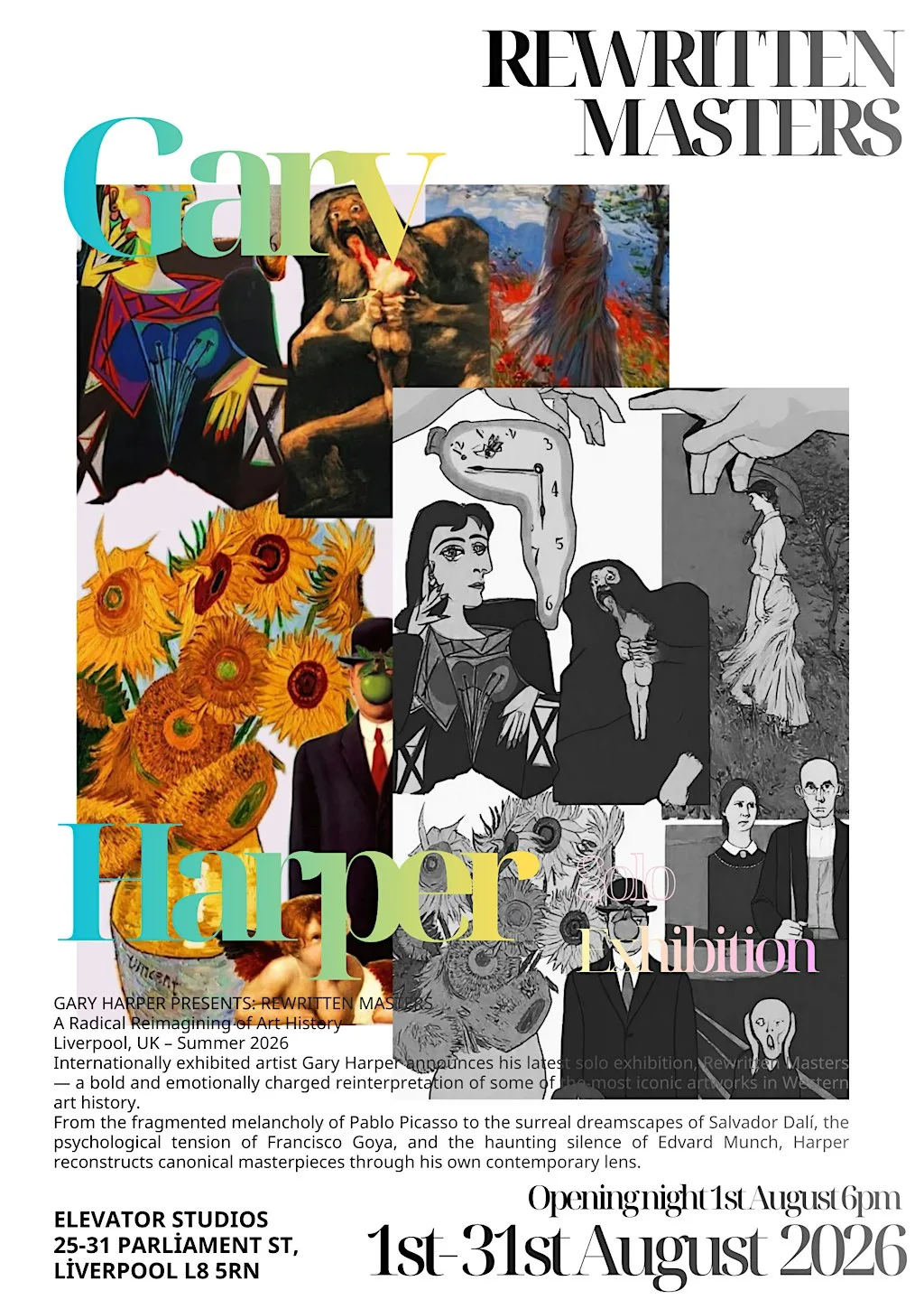 Rewritten Masters: Solo Exhibition by Gary Harper at Elevator Studios
