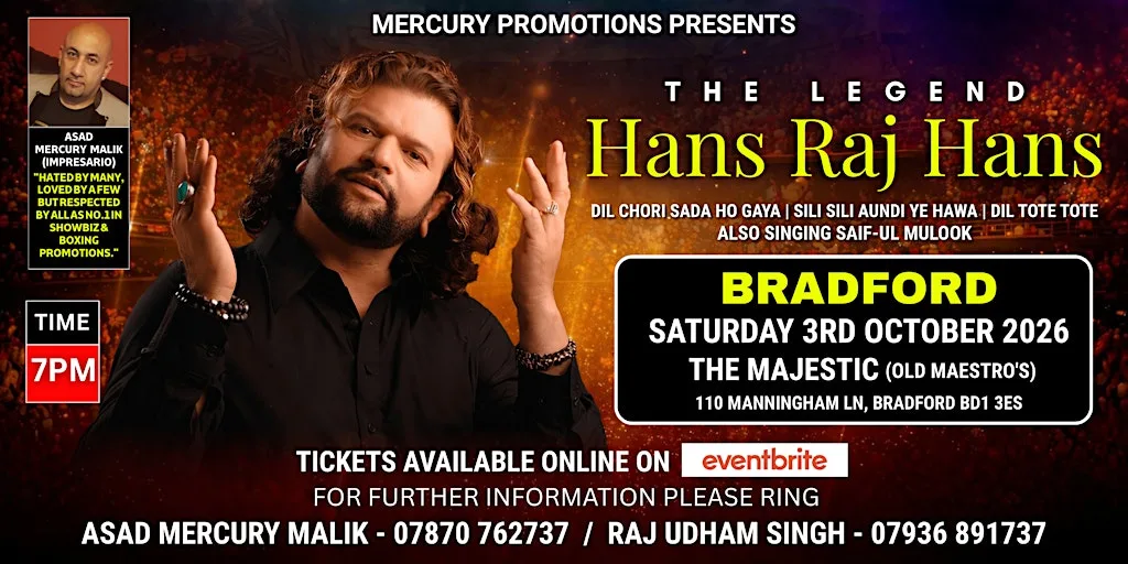 Hans Raj Hans | Live in BRADFORD | 2026 at The Majestic Bradford