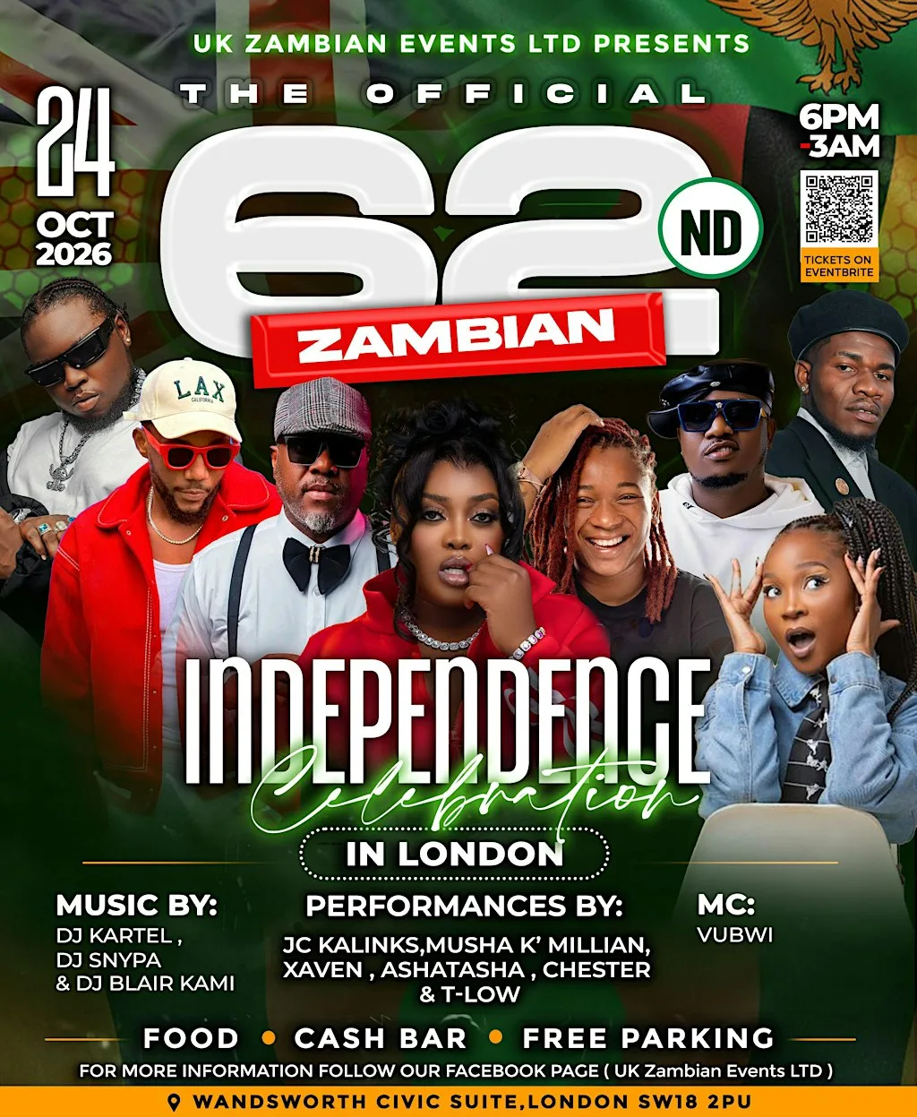 The Official 62nd Zambia Independence in London