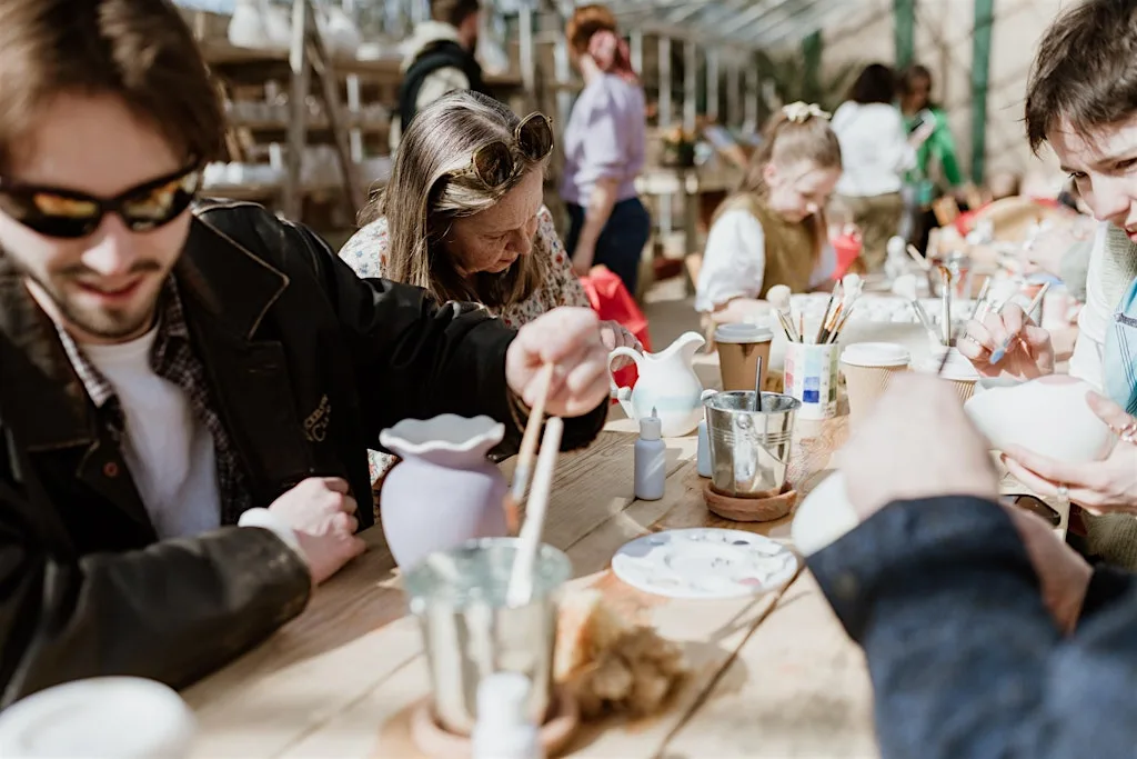 Pottery Painting in a Plant-Filled Greenhouse, Great Bookham Surrey All Age at The Vineries Garden Centre