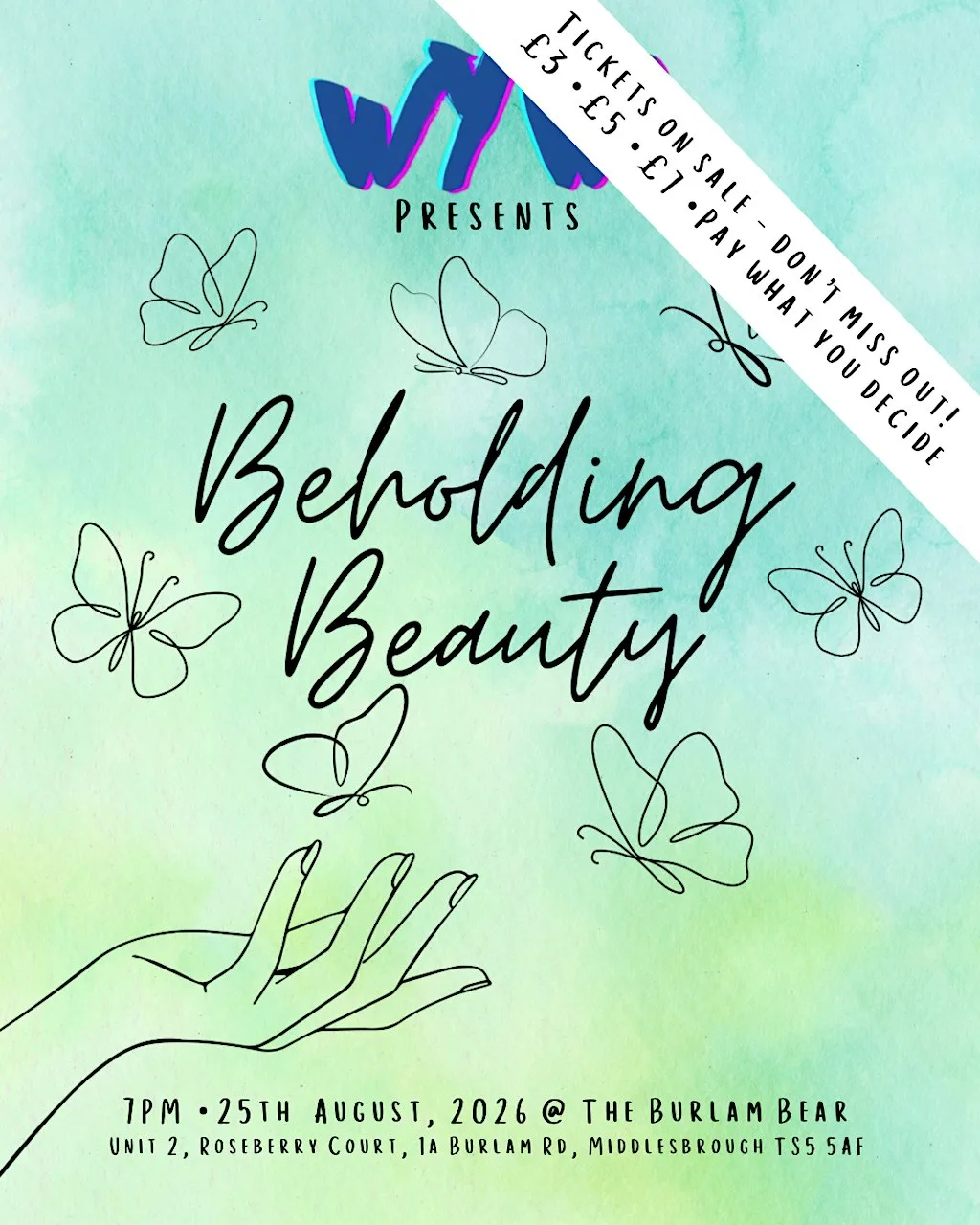 WYW Tees Events: Open Mic Night // Beholding Beauty at The Burlam Bear