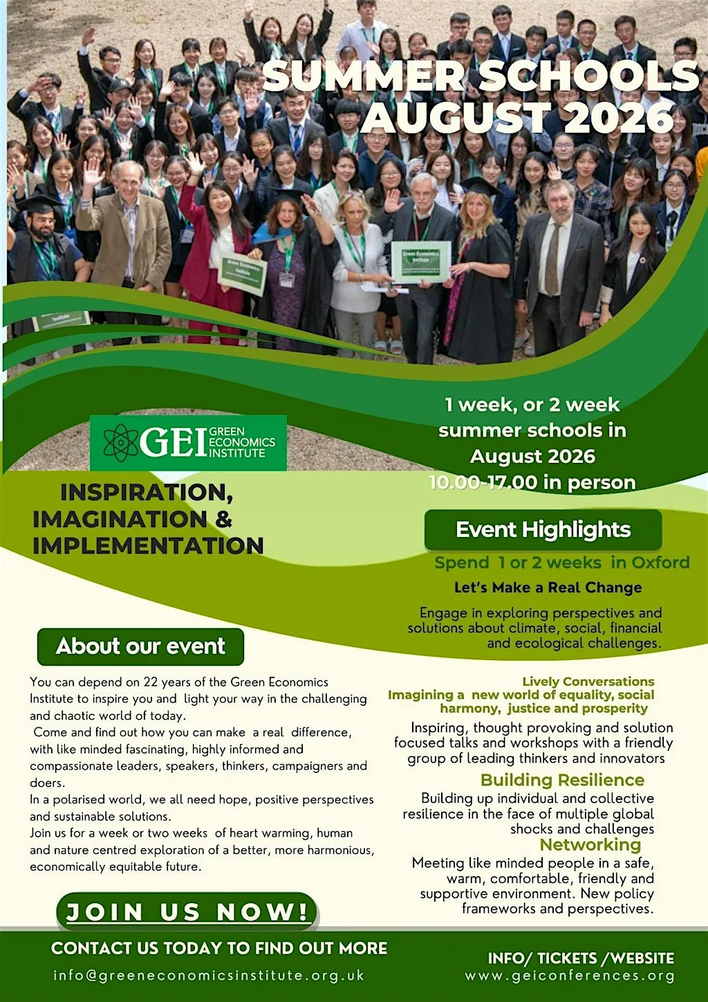 Summer school Oxford 3-17th August 2026 Economics, Finance, ESG, Governance at The H B Allen Centre