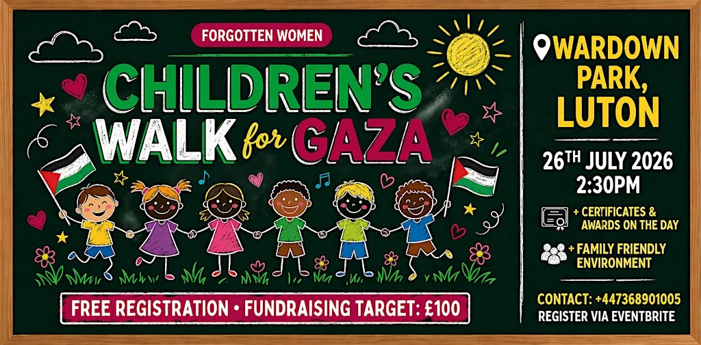 Children’s Walk for Gaza in Luton Wardown Park at Wardown Park