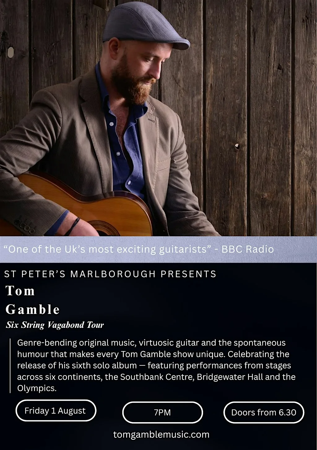 St Peter's Presents Tom Gamble at St Peters Marlborough, Charitable Trust