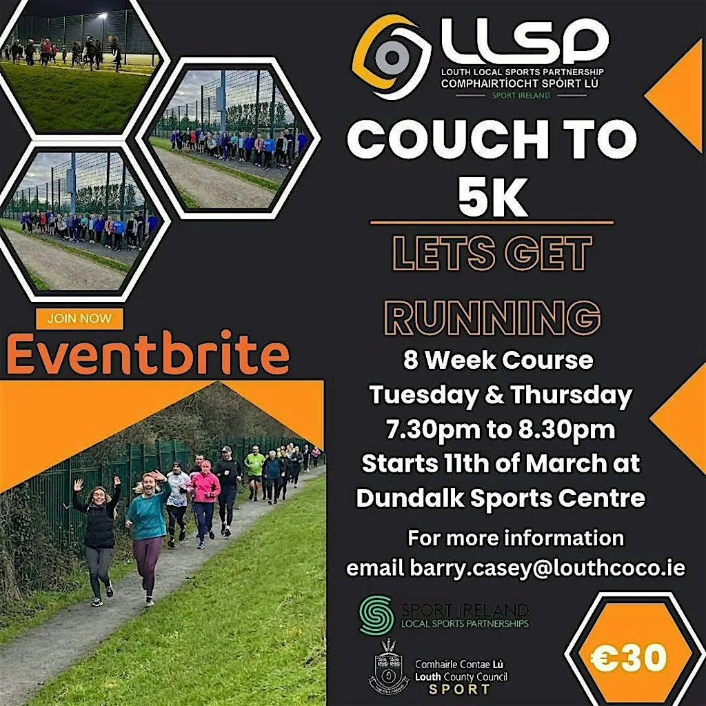 Couch to 5K Dundalk - 8 wks -8th Sept-Tues & Thurs starts 7.00pm-8.00pm
