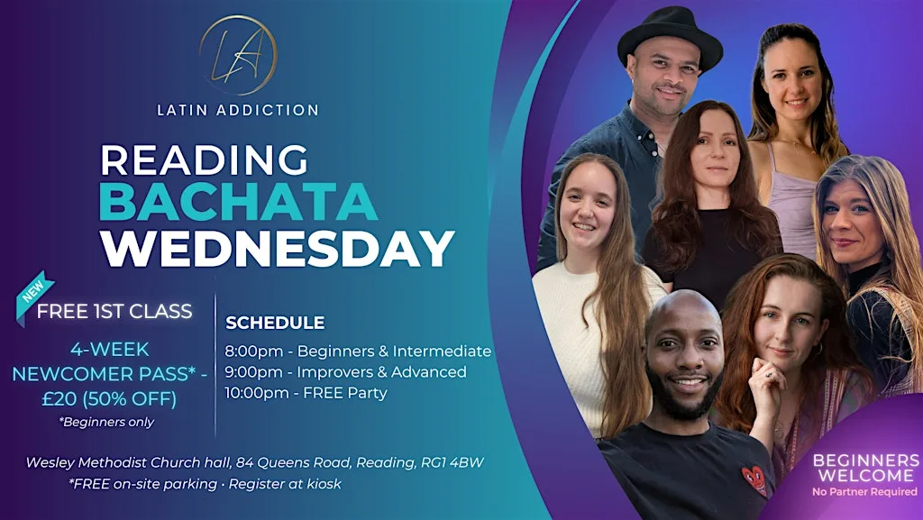 Reading Bachata Wednesdays - Classes + FREE Social Party at Wesley Methodist Church