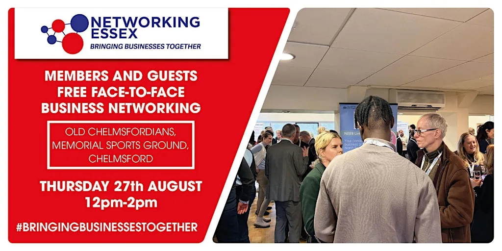 (FREE) Networking Essex Chelmsford Thursday 27th August 12pm-2pm at Old Chelmsfordians Association