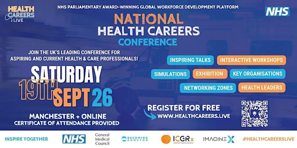 Health Careers Live: National Health Careers Conference 2026 (Free, Hybrid) at Manchester