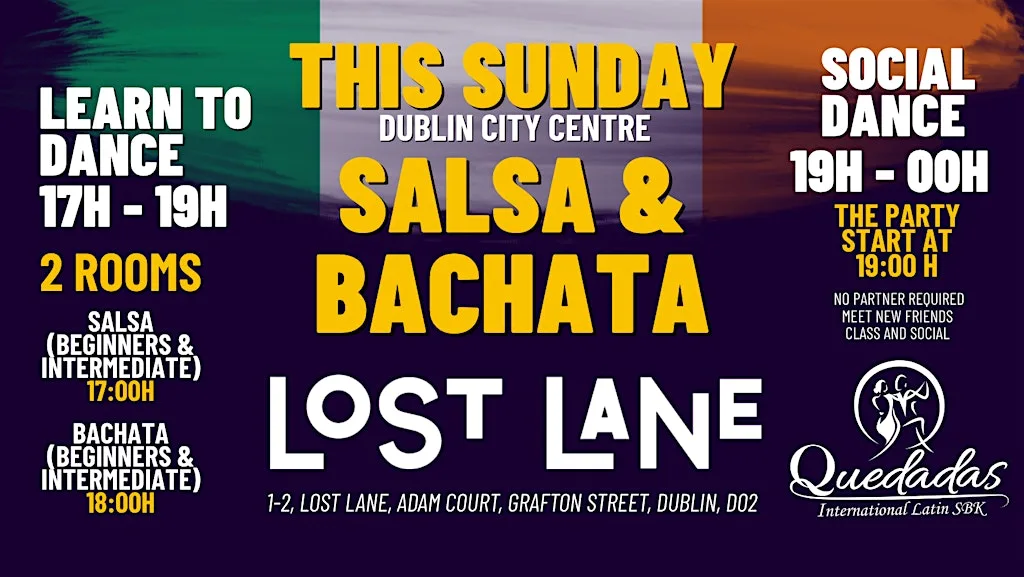 SUNDAY LATINO 2 ROOMS -Salsa & Bachata Classes & Social in Lost Lane at LoSt LaNe