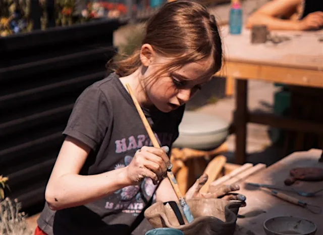 Kids Paint a Pot at Merseyway Workshop