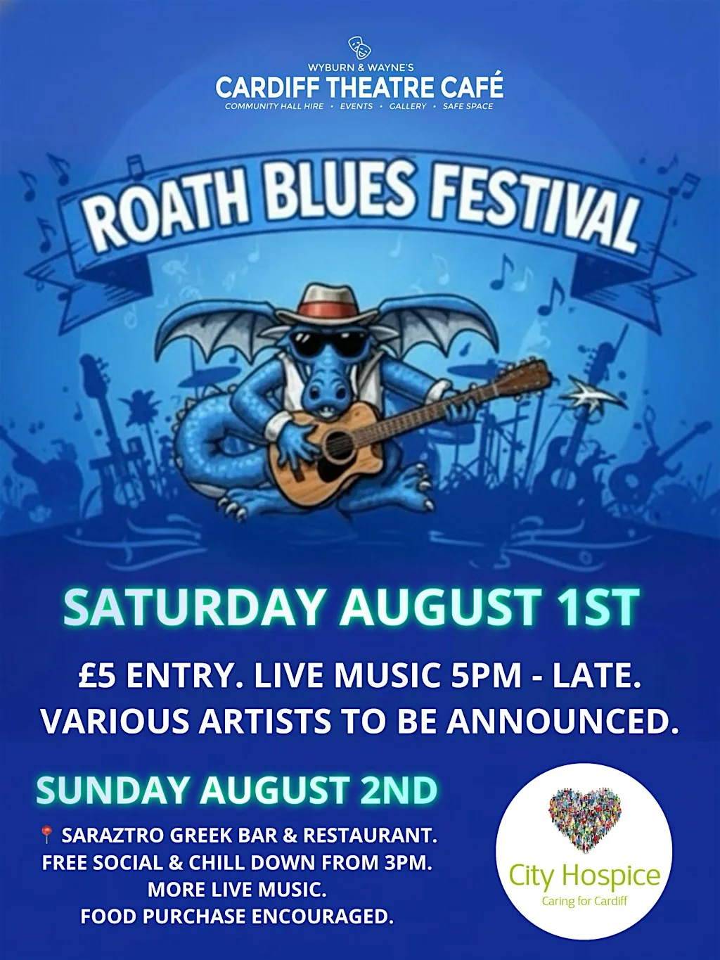 ROATH BLUES FESTIVAL (In aid of City Hospice) at Cardiff Theatre Cafe at St. Andrew's