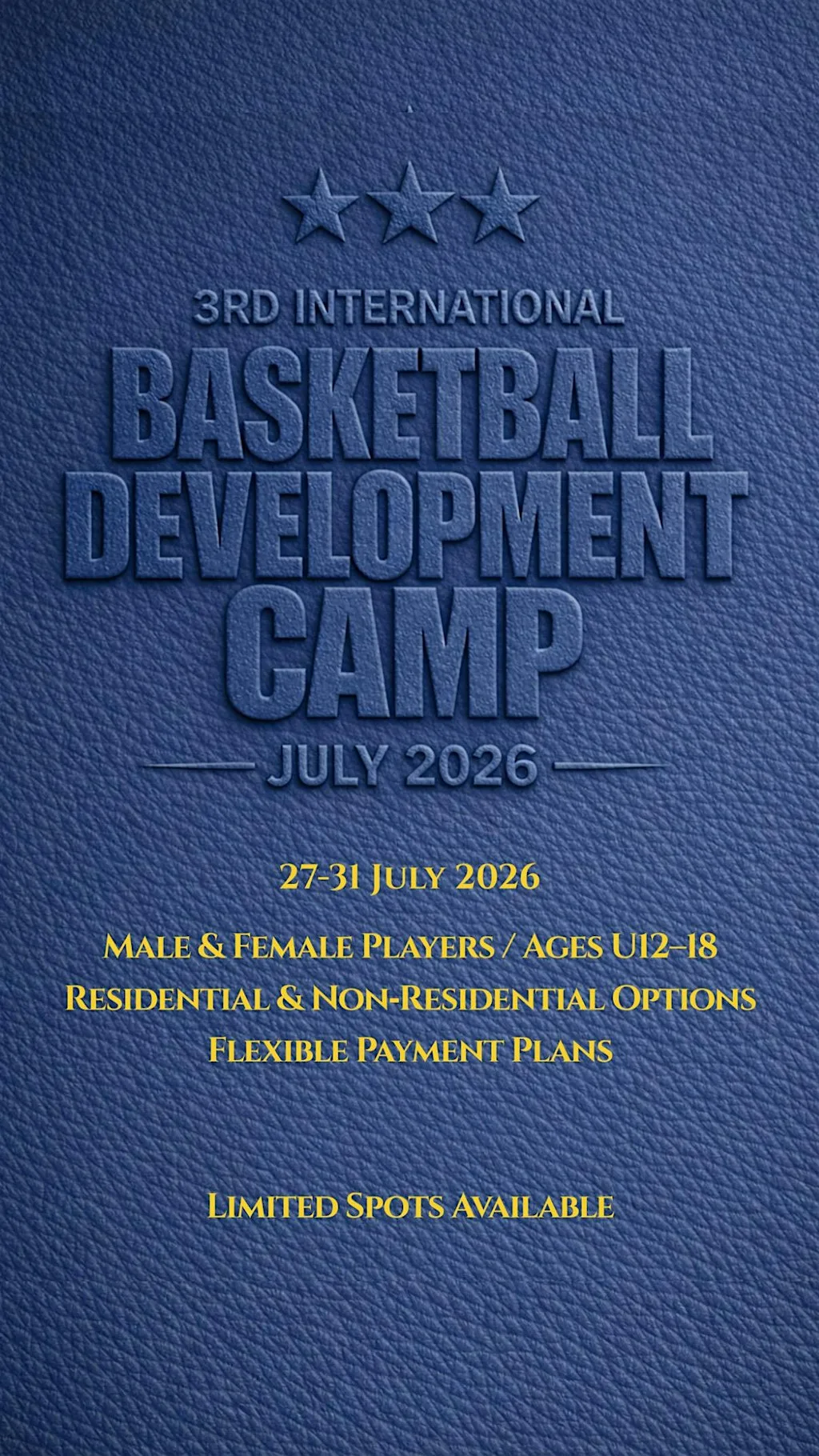 3rd International Basketball Development Camp at Bolton One