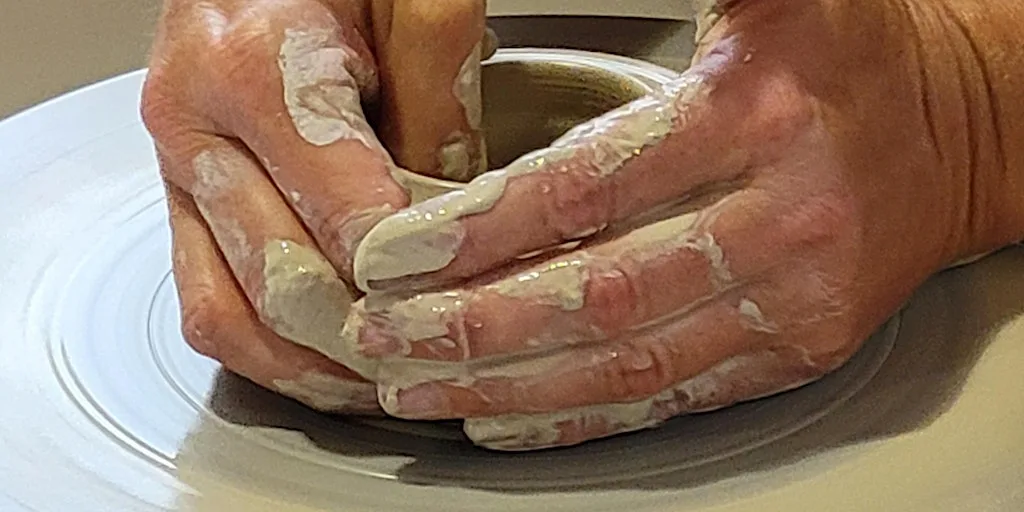 Pottery wheel taster class at re-imagine