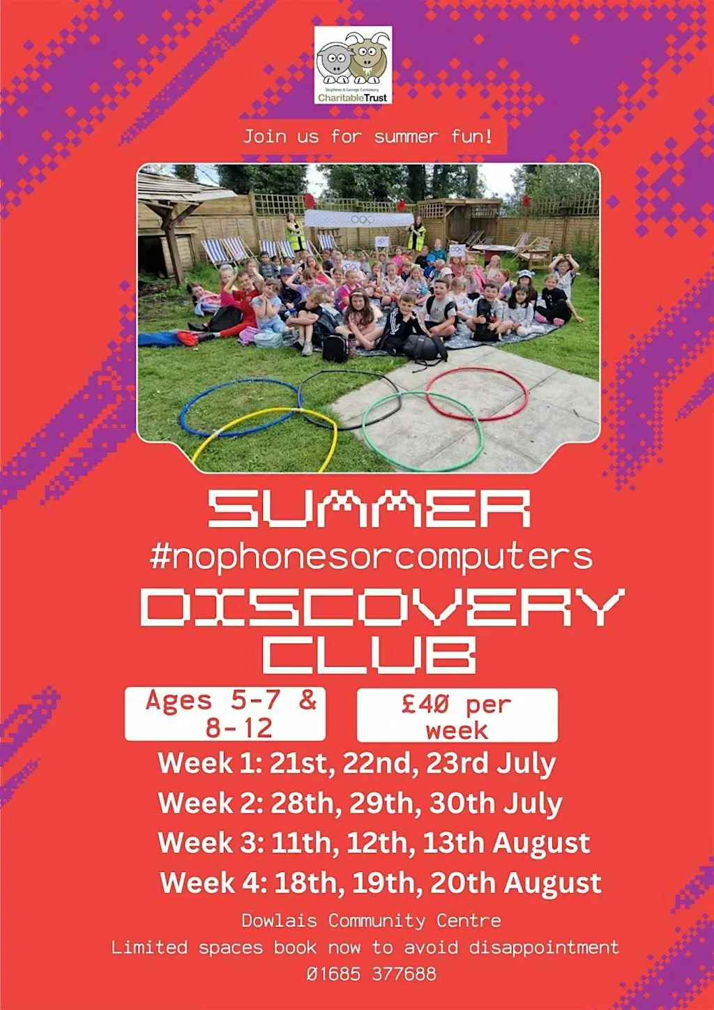 Summer #nophonesorcomputers Discovery Club Week 4 at Dowlais Community Centre