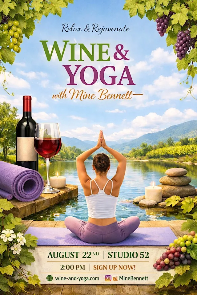 WINE & YOGA WORKSHOP at Studio 52 - Yoga & Pilates