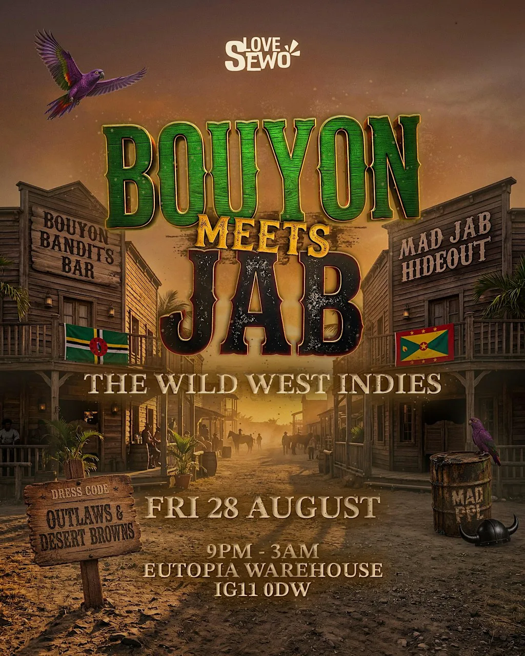Bouyon meets Jab: The Wild West Indies at Eutopia Warehouse