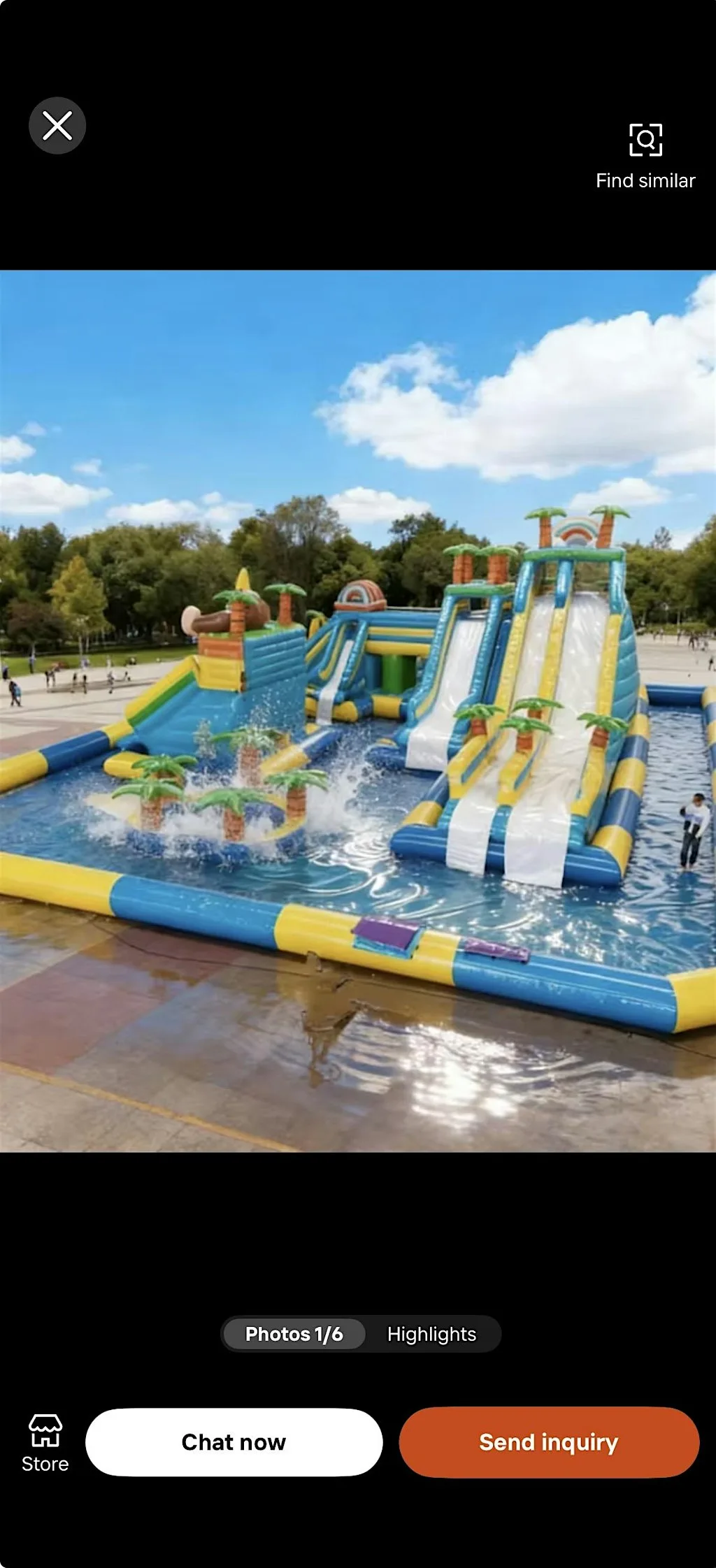 Inflatable water park at Orchard Square