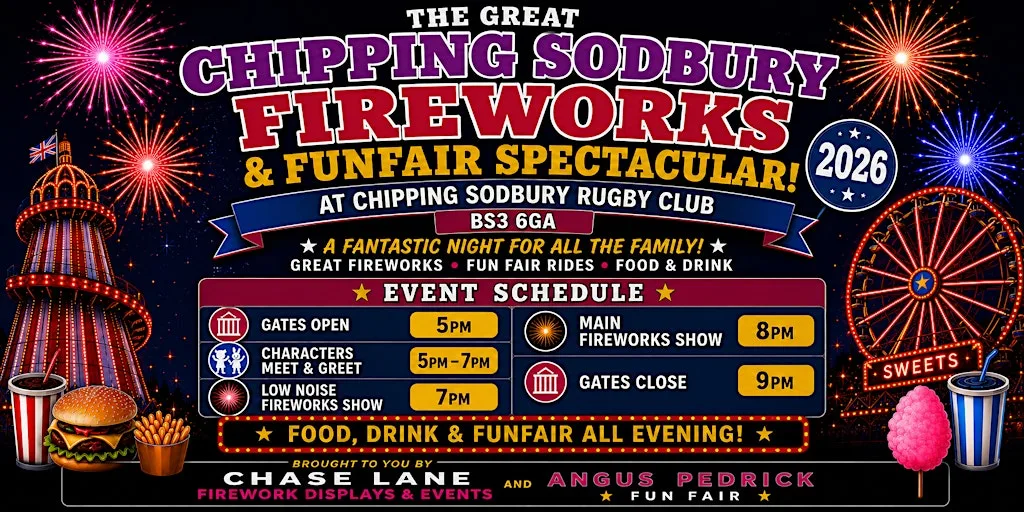 The Great Chipping Sodbury Fireworks & Funfair Spectacular 2026 at Chipping Sodbury Town Football Club