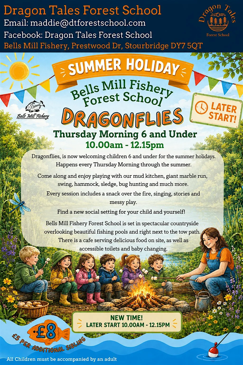Dragonflies- (Summer Holidays) Under 6 at Bells Mill Fishery