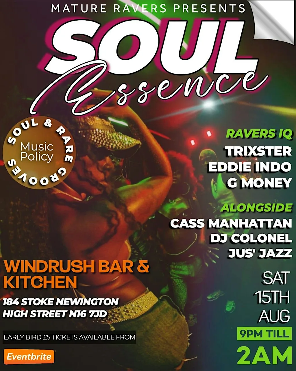 SOUL ESSENCE THE RARE GROOVE & INDEPENDENT SOUL PARTY - THE SUMMER EDITION at WindRush Bar and Kitchen