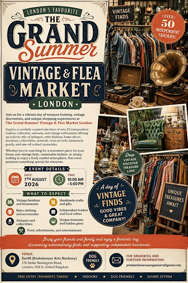The Grand Summer Vintage & Flea Market London at City Sleeper at Royal National Hotel