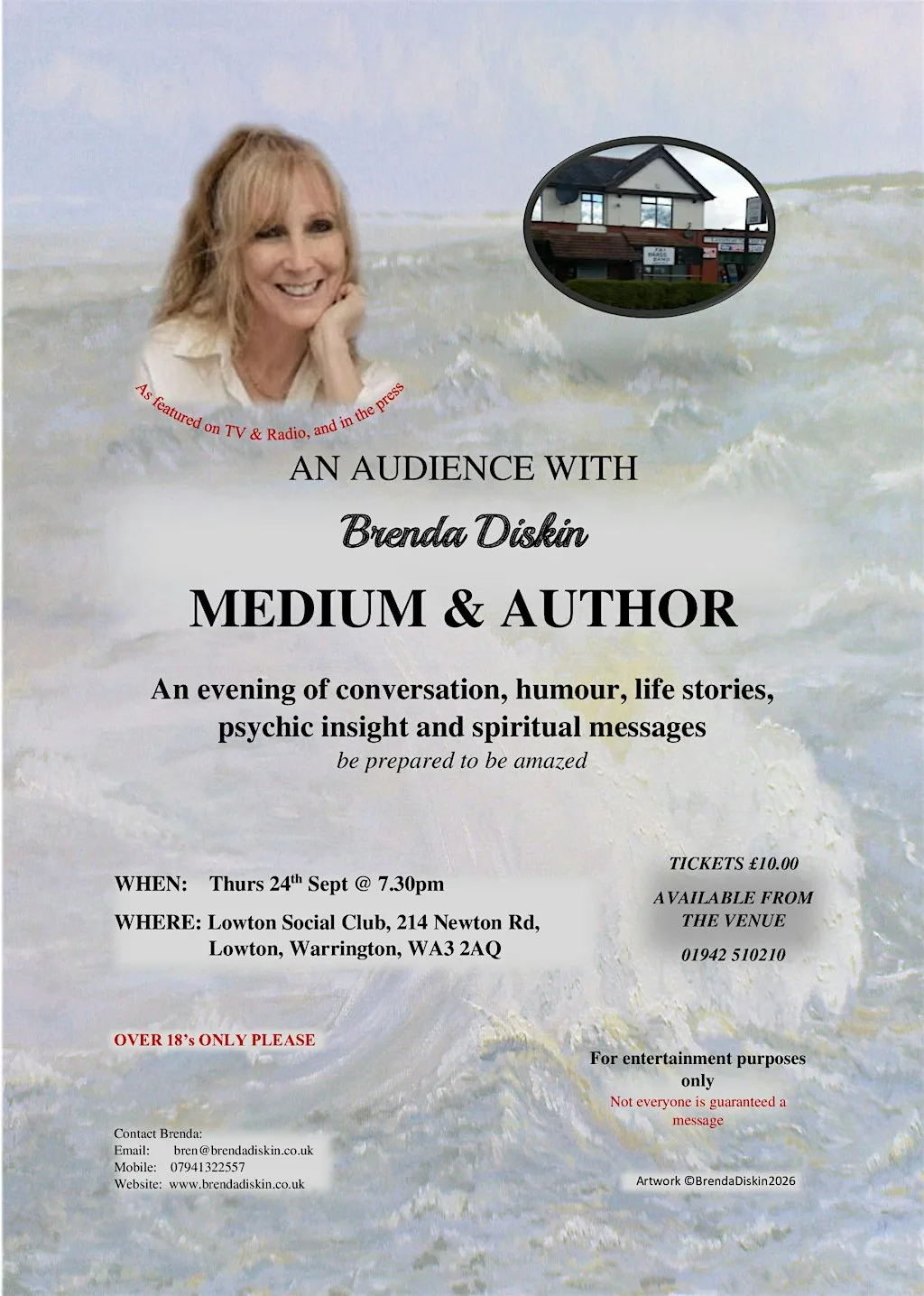 An Audience with Brenda Diskin Medium & Author at Lowton Social Club