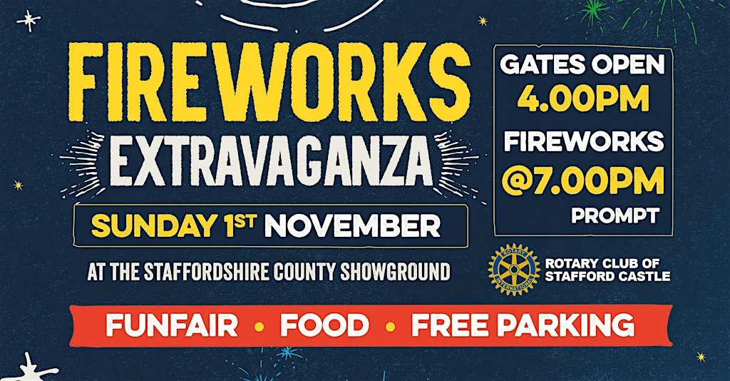 Staffordshire Fireworks Extravaganza 2026 at Staffordshire County Showground