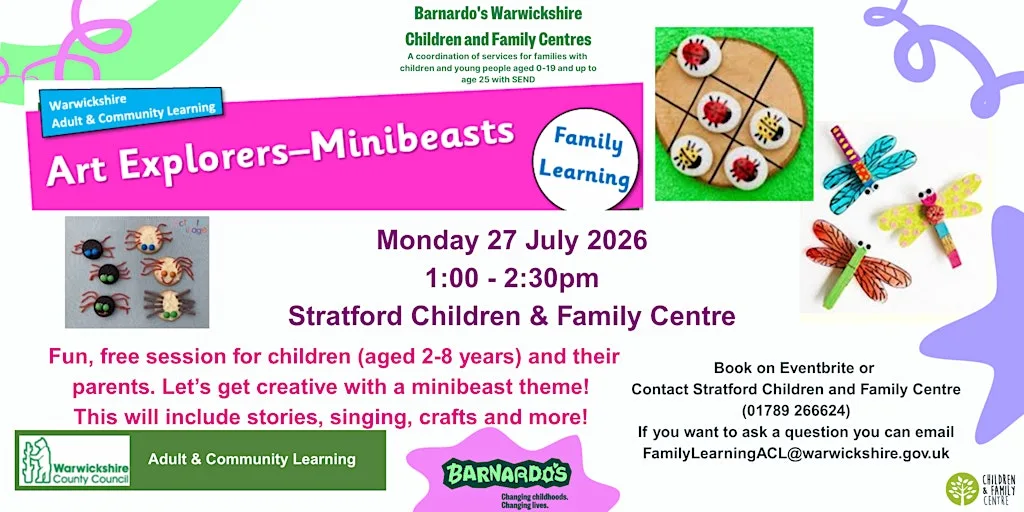 Art Explorers - Minibeasts (2-8 years) at Stratford C&FC at Stratford Children and Family Centre