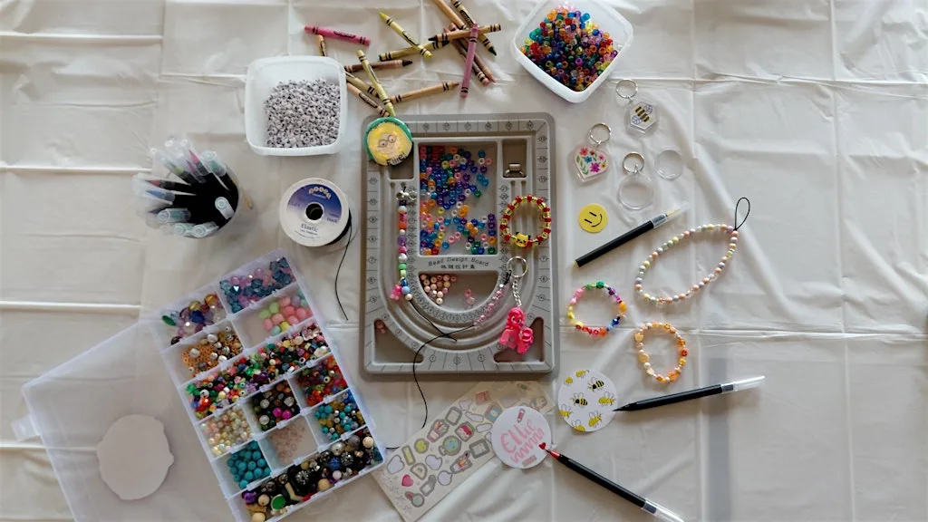 Kids jewellery making and crafts at rivers MEET