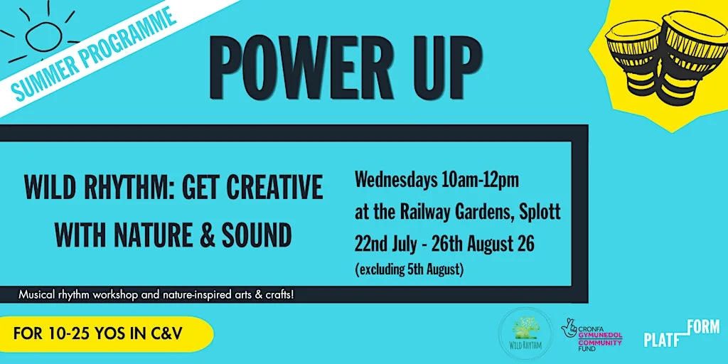 Power Up Summer Programme: Get Creative with Nature & Sound (for 10-25YOs) at Railway Gardens, Splott