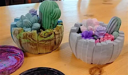 Eco resin - make a succulent bowl and plants out of resin- Sedgefield at Sedgefield: The Cafe @ NETPark