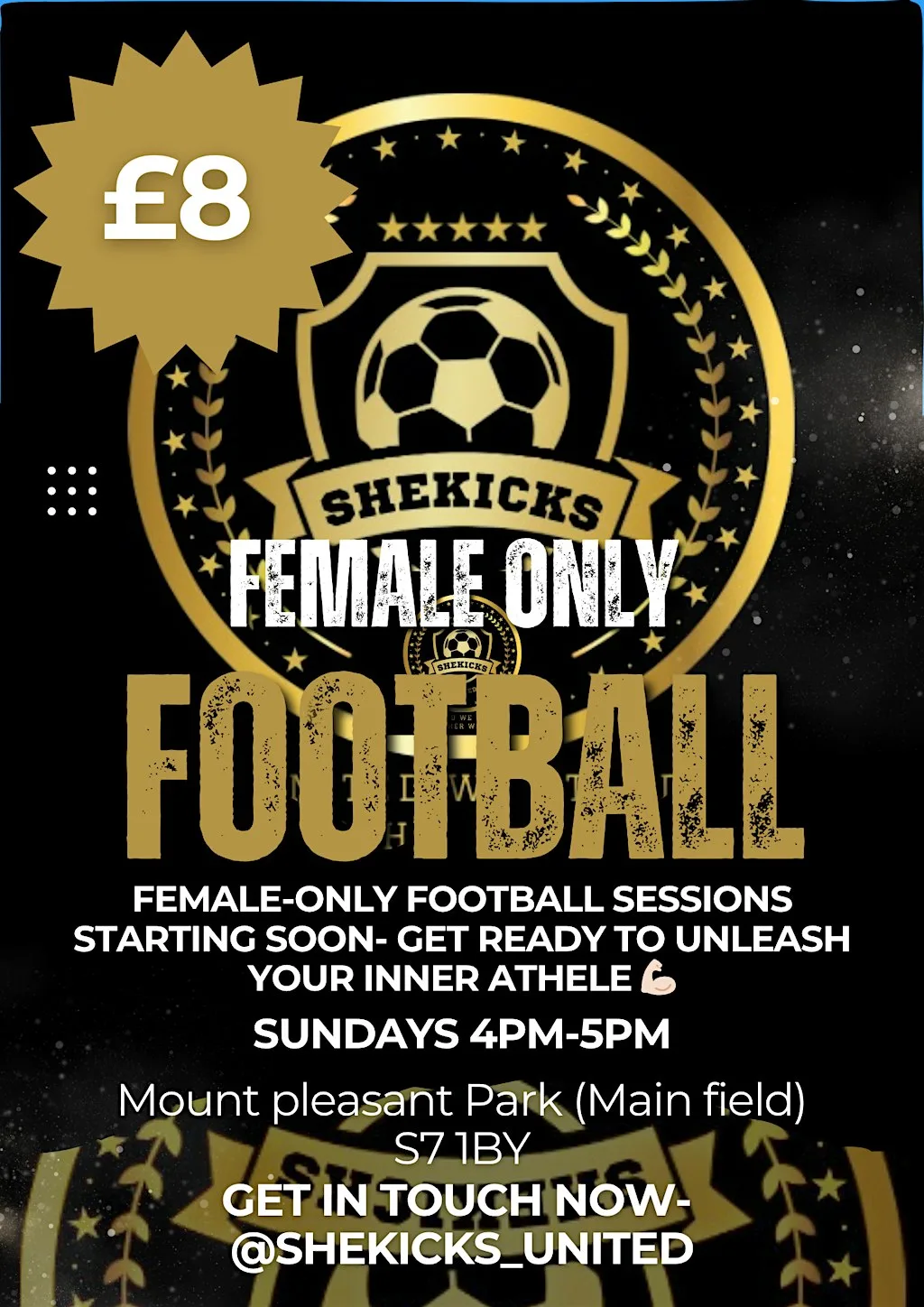 Shekicks_united Womens football sessions at Mount Pleasant Park