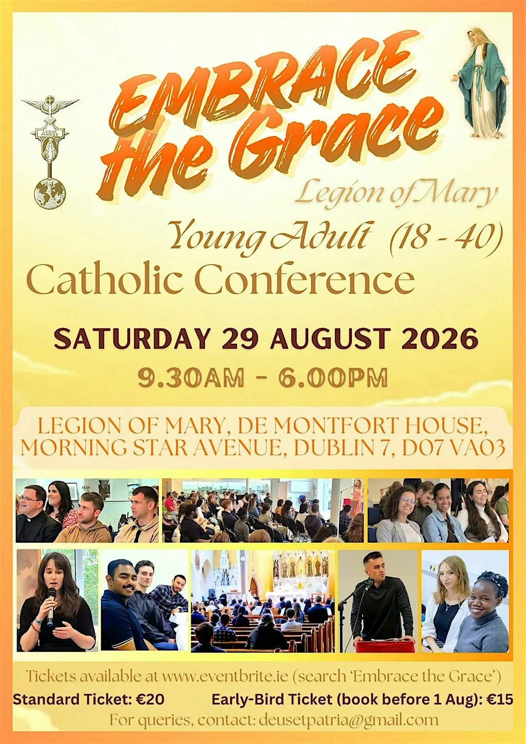 Embrace the Grace - Young Adult Catholic Conference (Ages 18 - 40) at Legion of Mary