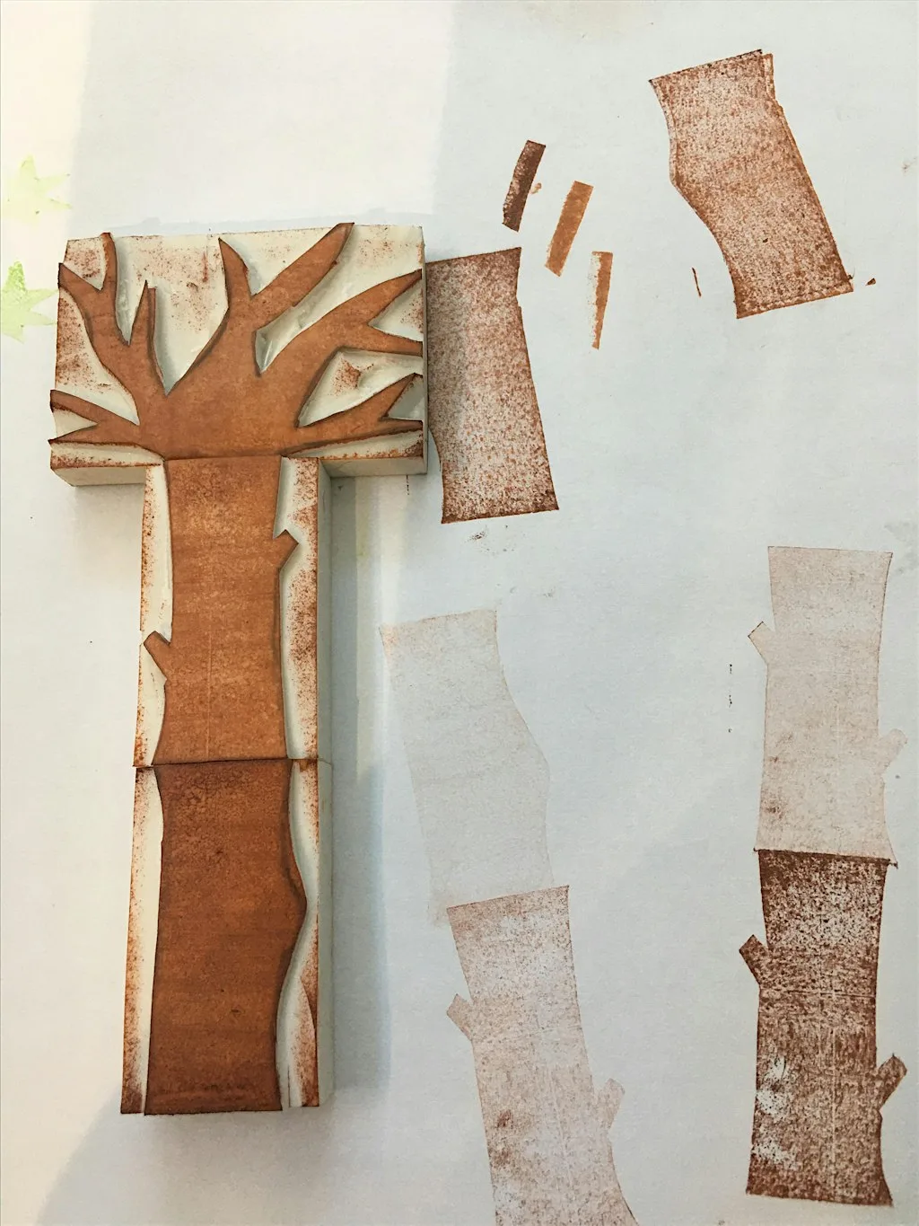 Stamp making with concertina book at Chantrey Press