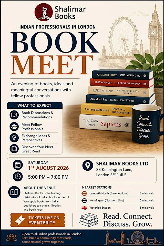 Indian Professionals in London – Book Club Meet at Shalimar Books Ltd