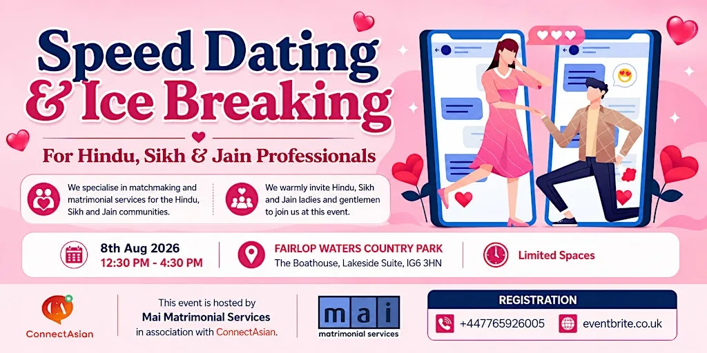 Speed Dating & Ice Breaking for Hindus, Sikhs and Jains at Lakeside Suite