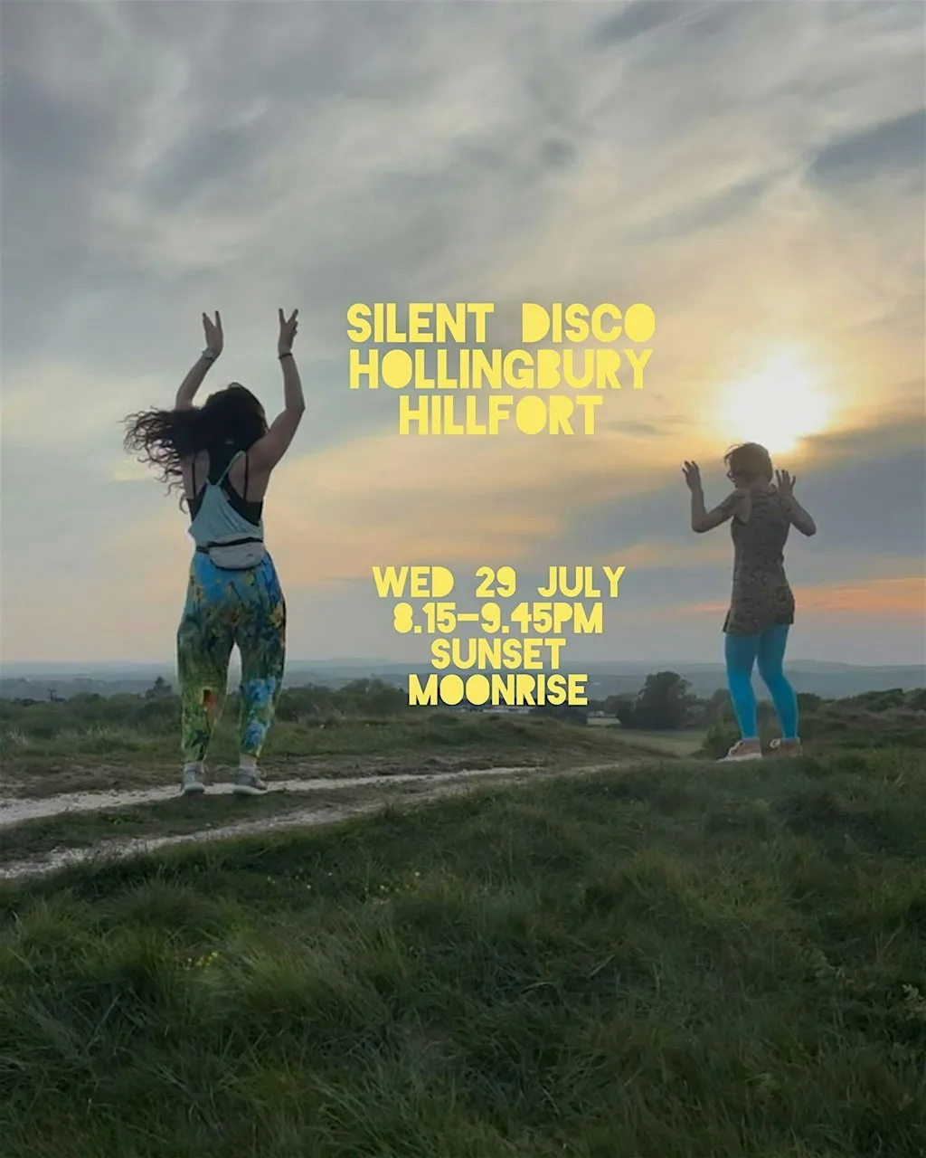 Daylight Disco Club- Hollingbury Hillfort sunset + moonrise silent disco at Hollingbury Hillfort