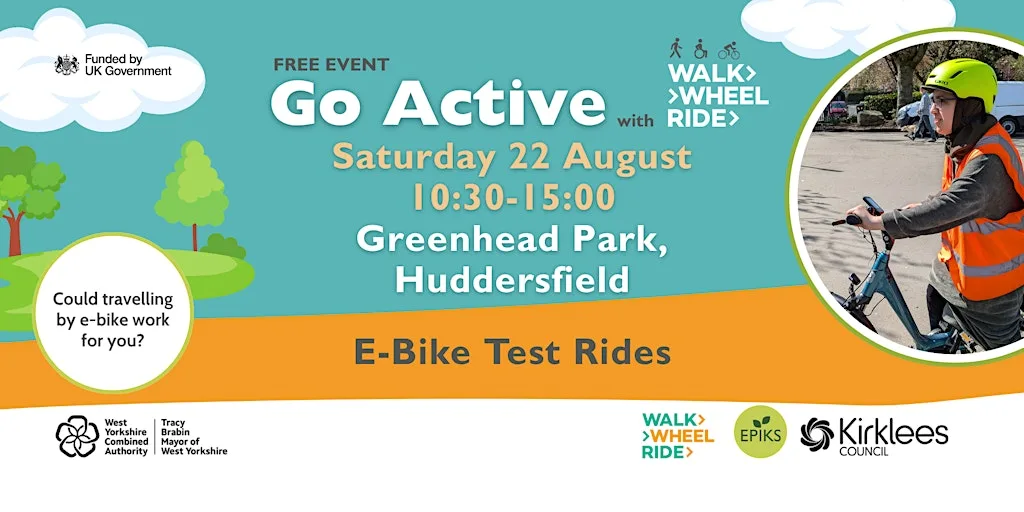 FREE E-Bike Test Rides at Go Active Greenhead Park Huddersfield at Greenhead Park